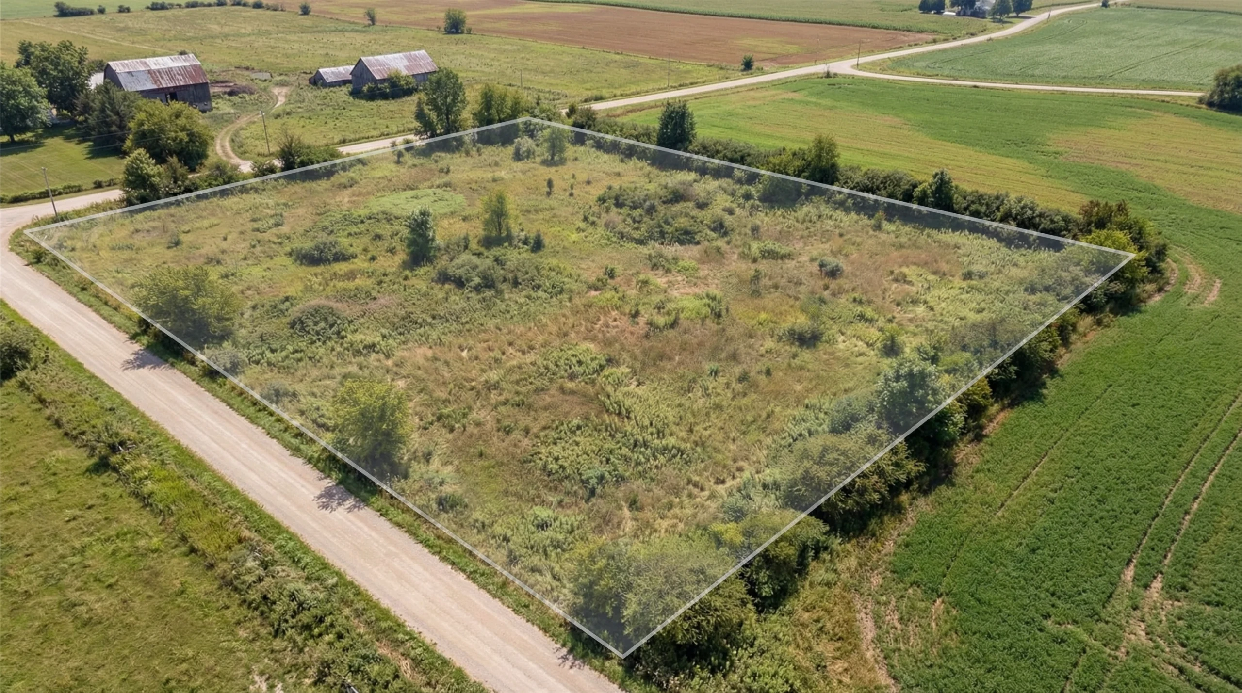 Open countryside land ready to sell for cash to land buyers